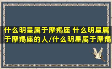 什么明星属于摩羯座 什么明星属于摩羯座的人/什么明星属于摩羯座 什么明星属于摩羯座的人-我的网站